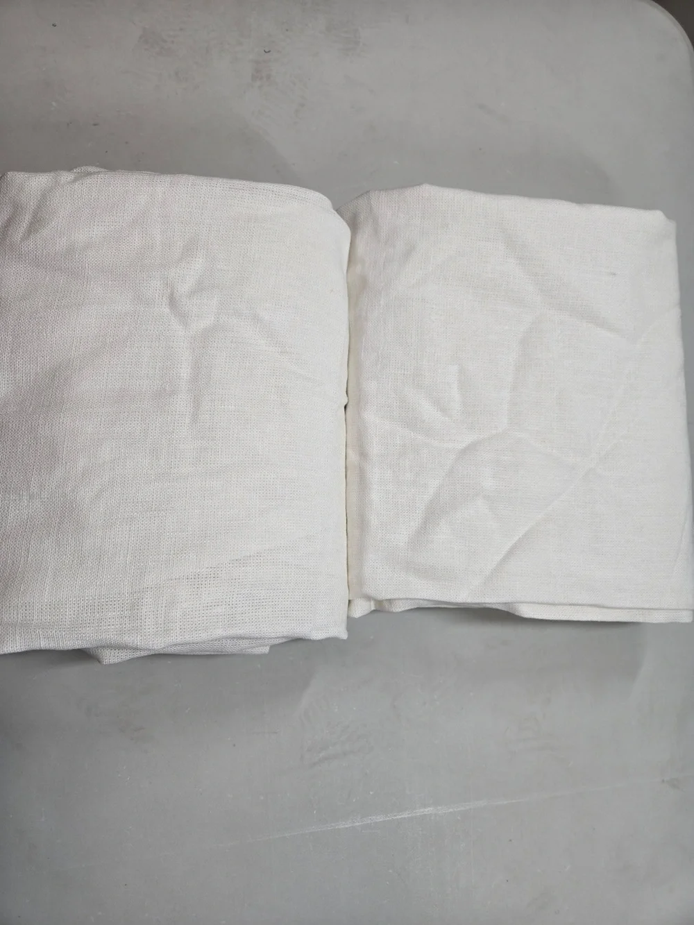 QUINCE Set Of 2 48x96 Heavyweight European Linen Curtains White 0083